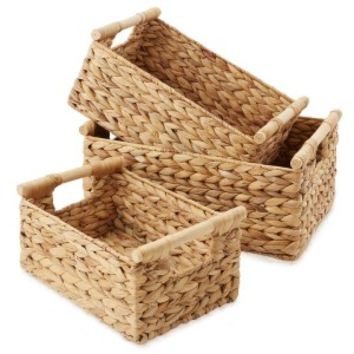 Hand-Woven Rattan Wicker Storage Basket-Demo