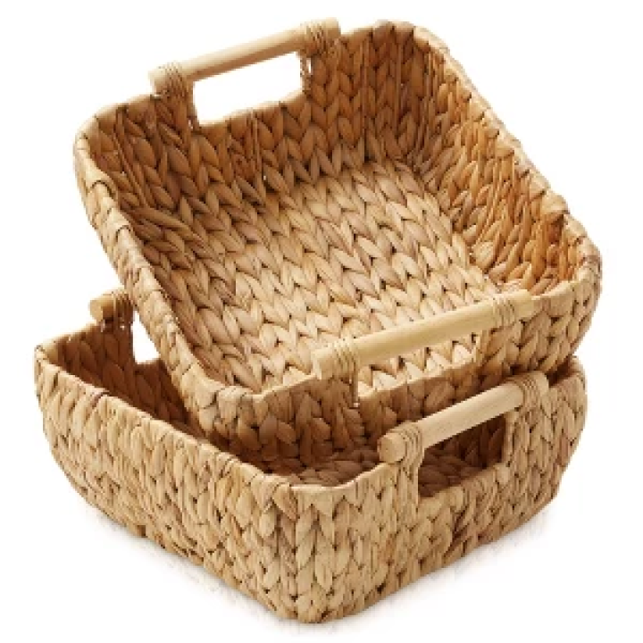 Wood Cutting Board with Rattan Accent Handle - Versatile Kitchen Serveware
